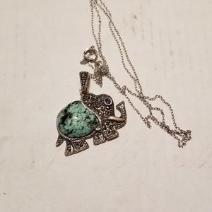 Turquoise elephant necklace